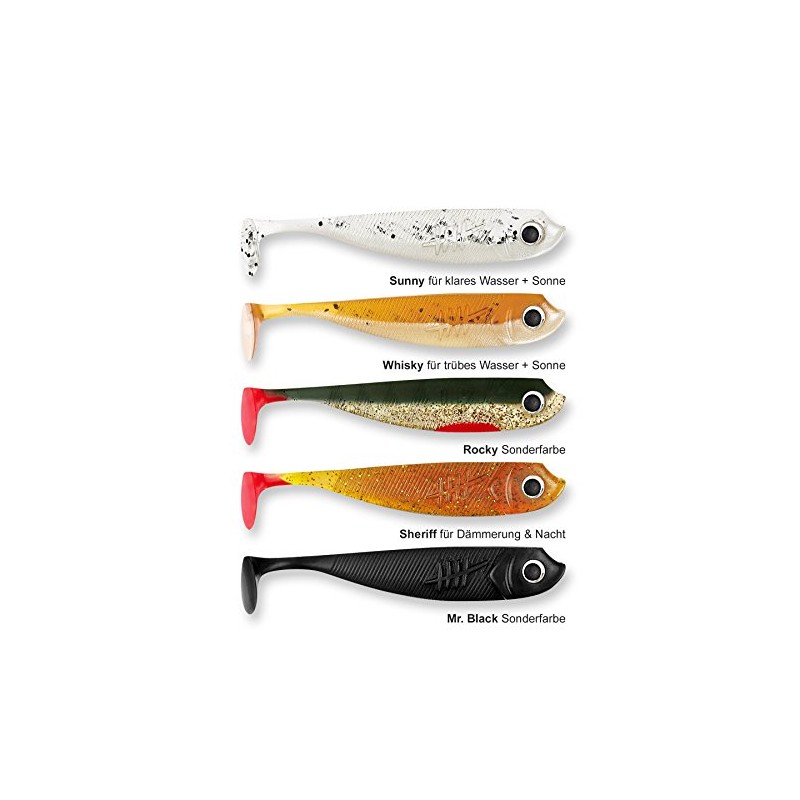 Lieblingsköder, 5 Rubber Fish for Zander Fishing, 7.5 cm, Zander