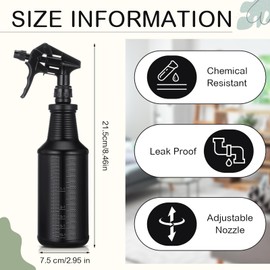 Honeydak 3 Pack Plastic Spray Bottles Black 34 oz Heavy Duty Opaque Spray Bottles UV Light Blocking Refillable Reusable Leak-proof Sprayers for Cleaning Solution Kitchen Garden Home Plant