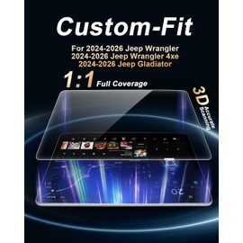 Screen Protector For 2024-2026 Jeep Wrangler/2024-2026 Gladiator 12.3-Inch Touchscreen - Tempered Glass 2024-2026 Wrangler (Sport/Sport S/Willys/Sahara/Rubicon/Rubicon X) JL 4xe/Gladiator Accessories