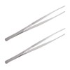 Aoje-Link Stainless Steel Straight Blunt Tweezers, with Precision Horizontal Serrated