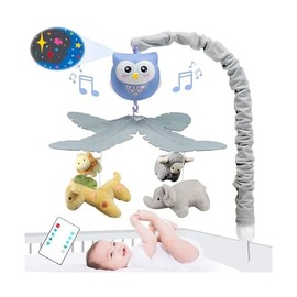 Baby Crib Mobile with Music and Lights for Boys Musical Mobile Animals for Girl Crib Bassinet Toys Hanging Portable Baby Mobile for Pack and Play