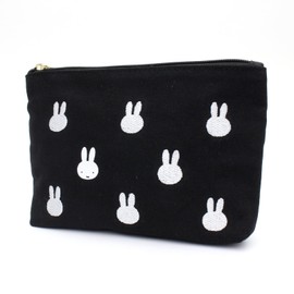 CHIFLE TRC7100 Miffy Canvas Multi-Pouch, Choose from 2 Sizes, Size M: B251. Monogram Face Black