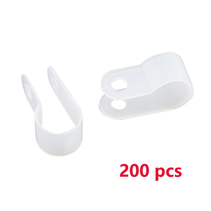 Antrader R-Type Cable Clamp 1/4 Inch White Nylon Cable Organizer