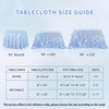 Fanqisi Blue Round Tablecloth 3D Rosette Sequin Satin Table Cloths