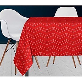 Soleil d'ocre Space Tablecloth Polyester Red 140 x 240 cm