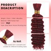 99J Burgundy Human Braiding Hair For Boho Braids 100g Deep