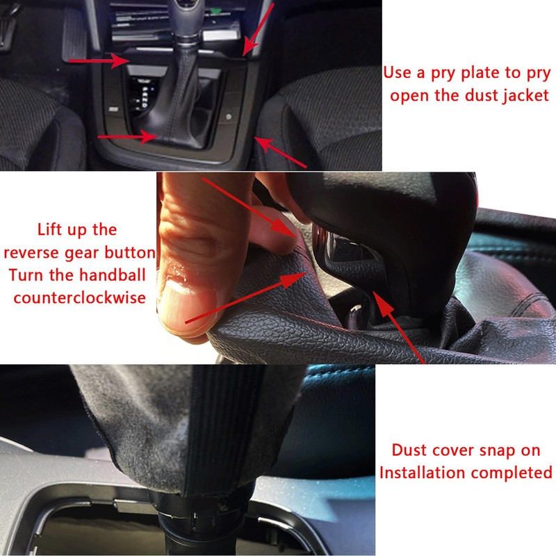 SSNNUU Car Shift Boot,Carbon Fibre Leather Gear Shift Cover for