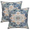 Throw Pillow Cover, Boho Style Ethnic Design Pattern Linen Carpet,