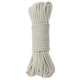 Jukway Natural Cotton Cord 3 mm, 32 Feet Round Cord Braided Rope with Core, Cotton Yarn Macrame Multi-Purpose Cord for Sewing Bundling, DIY Crafts Decoration - Raw White (10 Metres)