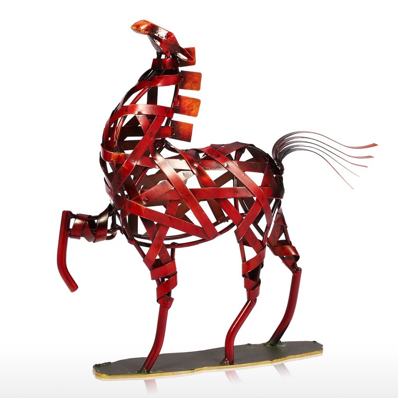 TOOARTS Metal Sculpture Metal weaving horse Home Furnishing Articles Handicrafts