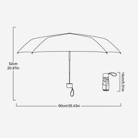 Wisebom Compact Umbrella, 6 Ribs Mini Umbrella Mini Foldable Travel with Case Storm Resistant UV Protection Ultralight for Men Women Children, lightblue
