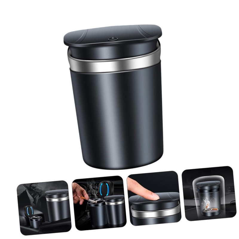 iplusmile 1pc Portable Ash Holder with Lid Led Light Design