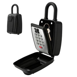 Key Box, 12 Digit Dial Type, High Security and Wire Rope Included, Anti-Theft, Outdoor, Wall Mounted, Construction Sites, Warehouses, Offices, For Rental Management Apartments, Padlock, Waterproof