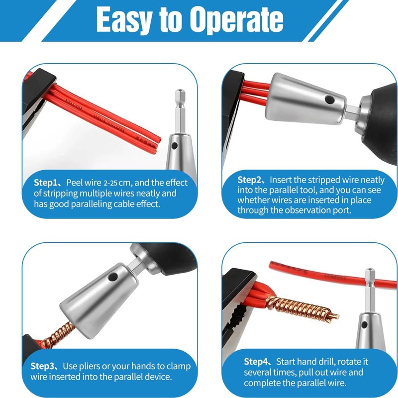 Nlvnmv 2 Pcs Wire Twister Tool for Drill, 6 MM