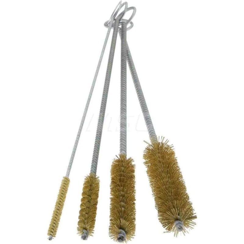 PRO SOURCE 4-Piece Brass Scratch Brushes 8" x 1-1/2", Assorted