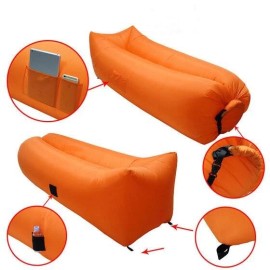 Wild Alaska Orange Wild Alaska Inflatable Thick Quality Nylon Lounger Couch Pouch Air Sofa