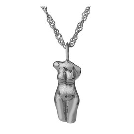 YEJULMRH Stainless Steel Women Body Necklace Abstract Form Sculpture Body Necklace 18k Gold Plated Gift (Silver)