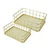 2Pcs Small Gold Wire Mesh Storage Basket Cosmetic Desk Organizer