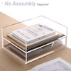 SANRUI 2-Tier Paper Letter Tray Organizer with Sliding Drawer,Stackable Desk