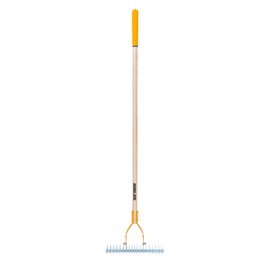 True Temper 2914000 Adjustable Thatching Rake with 54 in. Hardwood Handle with Cushion Grip, 15 Inch, Brown