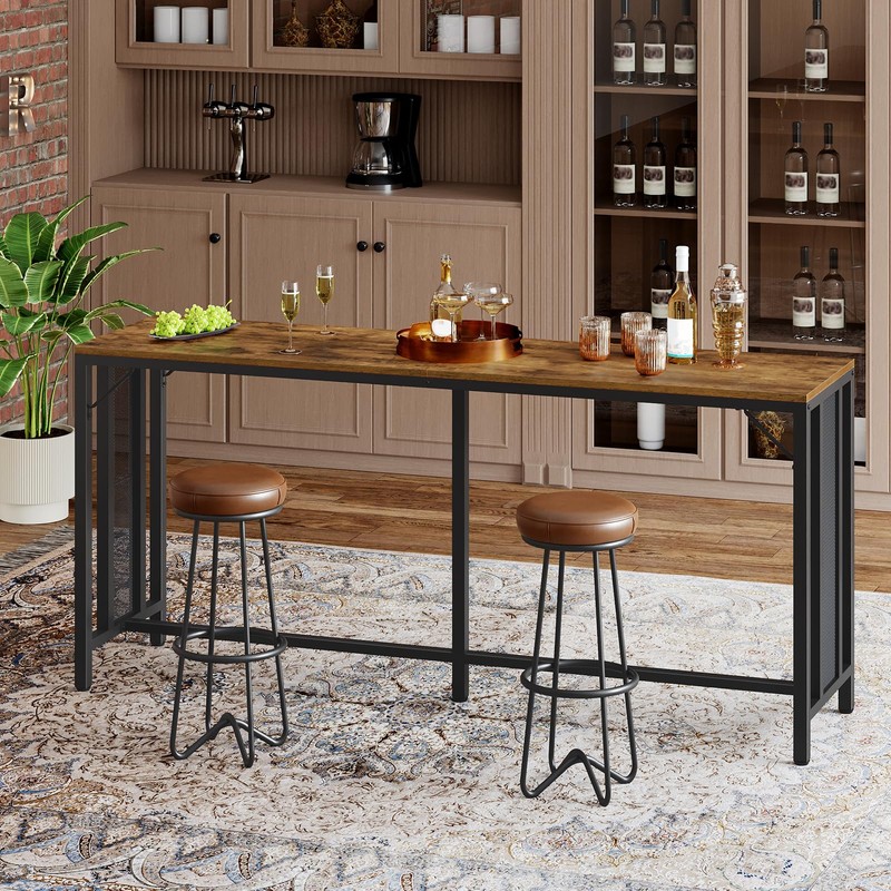 YATINEY 70.9" Bar Table, Long Counter Bar Height Table, Rectangular