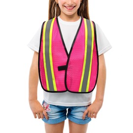 KAYGO Kids High Visibility Safety Vest with Reflective Stripes, Breathable Mesh Fabric, Ideal for Outdoor Activities, School Trips, and More, Available in Yellow, Orange, Blue, Pink