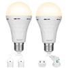 Ostwiki 2 Pack Rechargeable Light Bulb,Emergency Light Bulbs for Power