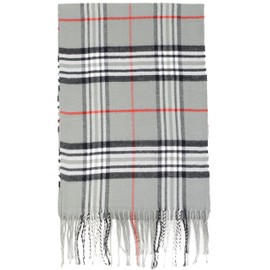 NevEND Men Women Winter Warm Cashmere Feel Winter Scarf Plain Soft Warp Fashion Long Shawl (GreyPlaid)