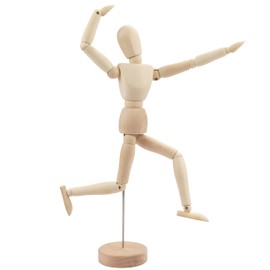Kurtzy 30.5cm/12 inch Wooden Human Body Drawing Mannequin with Stand - Flexible Joints Artist Manikin Wood Model - Articulated Unisex Art Figure for Sketching & Painting - Perfect for Home Decoration