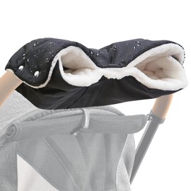 Pram Hand Warmer Gloves, Pram Muff with Fleece Inside, Pram Gloves, Universal Size Hand Muff for Prams, Waterproof, Windproof, for Prams, Buggies, black