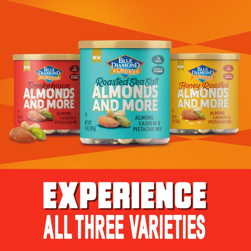 Blue Diamond Almonds, Mixed Nuts Smokehouse Flavored Deluxe Snack Nuts,