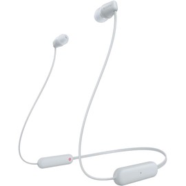 Sony Wireless Earphones WI-C100: Bluetooth compatible/25 hours stamina/IPX4 water resistant/DSEE equipped White WI-C100 WZ Small