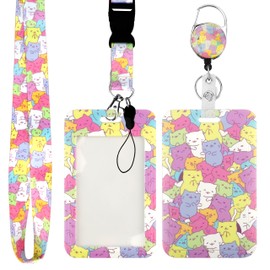 Nurse Teacher Lanyard with Id Holder,Badge Reel Cute Lanyard,Student Id Card Holder,Id Badge Holder,Name Badge Holders,Breakaway Lanyards for Id Badges,Work Badge Clip,RetractableLanyards for Keys