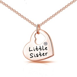 Philip Jones Rose Gold Plated Little Sister Heart Necklace Created with Zircondia® Crystals