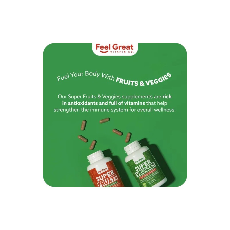 Feel Great Suplementos Frutas Verduras - Energía Natural