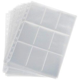 WSKTOP Trading Card File, Supports 2 Holes, 3 Holes, 4 Holes, 9 Pocket Card Sheet and Other Cards (50 Cards)