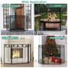Tangkula 3-Panel Fireplace Screen, Folding Decorative Spark Guard with Exquisite