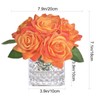 Fule Artificial Silk Rose Flower Centerpiece Arrangement in Glass Vase