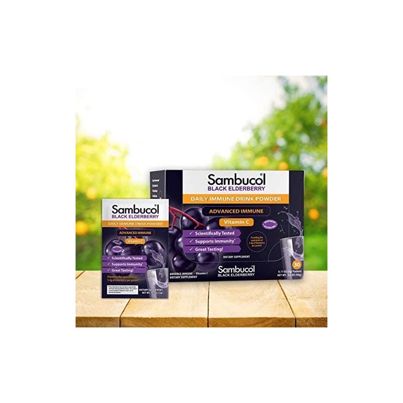Sambucol Black Elderberry Drink Powder - Daily Immune Black Elderberry