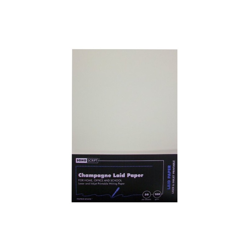 Paper State Soho Script A4 100gsm Laid Paper - Champagne