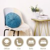 Hig Juego Almohadas Decorativas Redondas Plisadas Terciopelo Azul Polvoriento