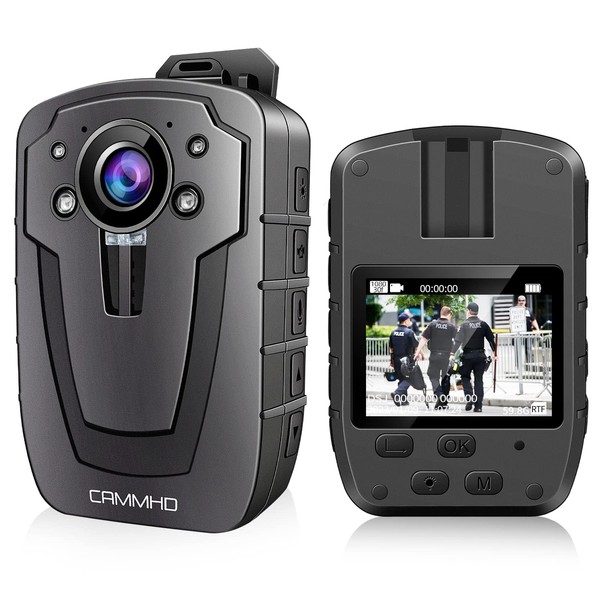 CAMMHD C8-32GB 2K/1296P Body Camera,11-12Hours Video Record,Night Vision Body Cam,IP67