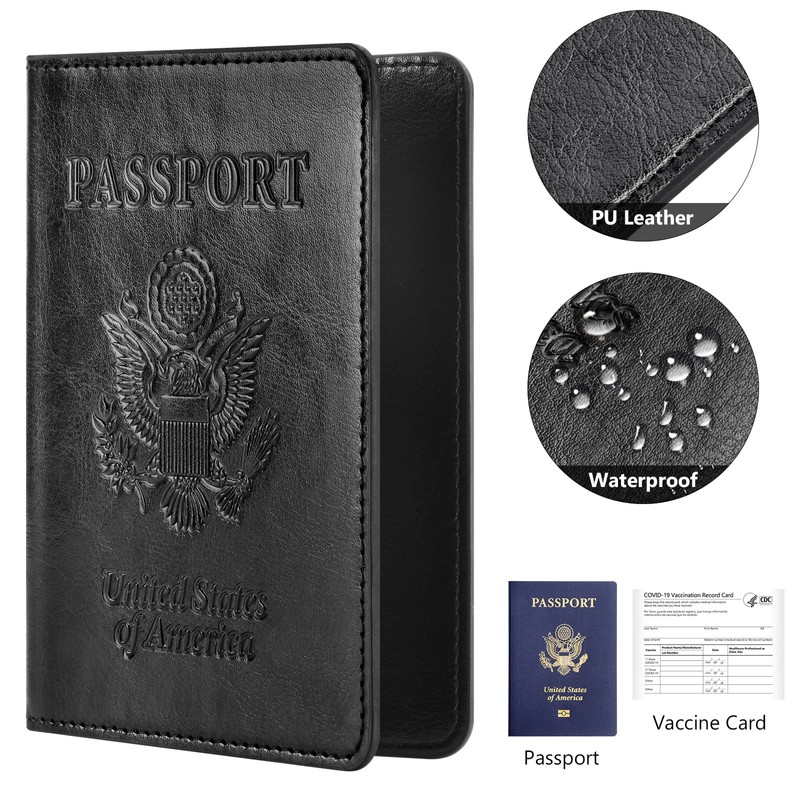 Eoehro 2Pack Passport Holder Wallet Cover Case, Travel Essentials for