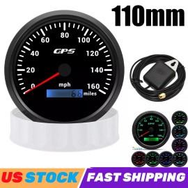 ARTILAURA 110mm GPS Speedometer 0-160MPH Gauge 7 Colors LED For Car Boat Motorcycle Truck