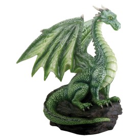 SUMMIT COLLECTION Green Dragon on Rock Fantasy Figurine