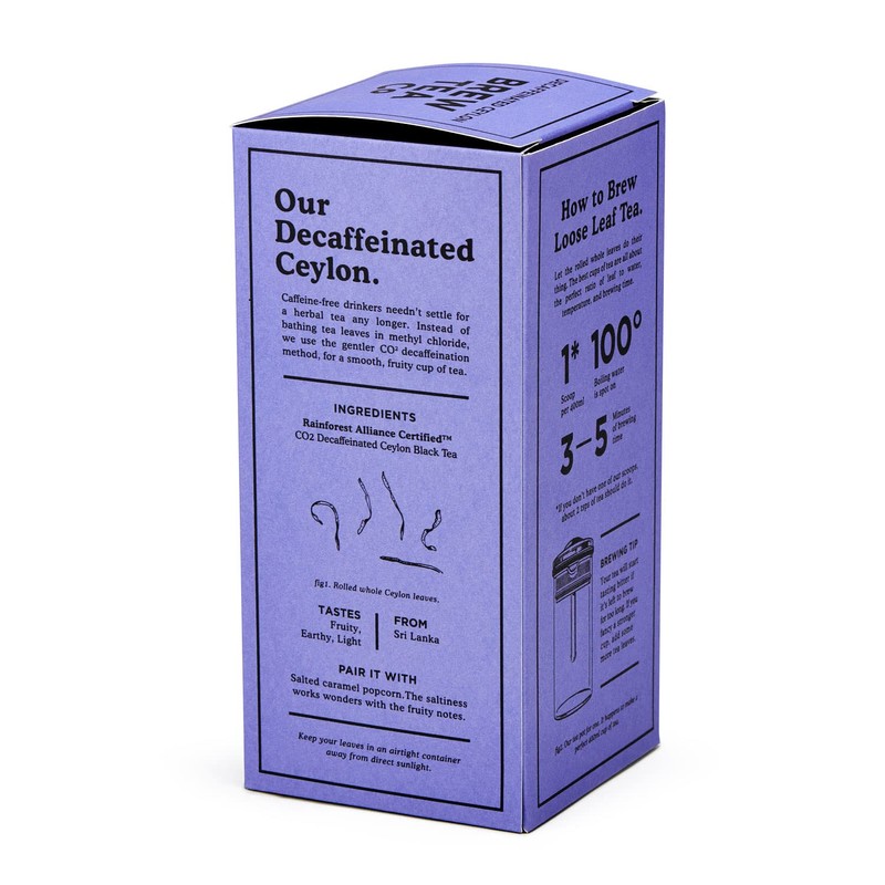 Brew Tea Co - Decaffeinated Ceylon Loose Leaf Tea -