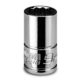 Capri Tools 9 mm Shallow Socket, 1/4 in. Drive, 12-point, Metric