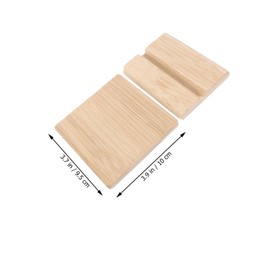 Operitacx 3 Sets Blank Bamboo Board Office Name Plate Organizer Payment Code Board Note Tag Board Store Label Holder Tabletop Sign Holder Collection Code Card Board Name Board Khaki