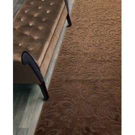 ORFA HOME Custom Length Hallway Runner Rug,Slip Resistant,Floral Brown, 26 Inch X 25 feet, Sold and Priced Per Foot