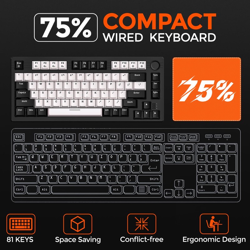 DAREU EK75 Wired Mechanical Keyboard
